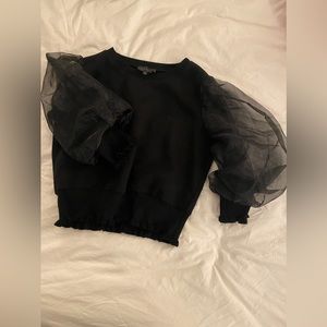 Sheer sleeve sweater
